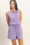 Drawstring Waist Sleeveless Romper​​​