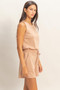 Drawstring Waist Sleeveless Romper​​​​