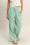 Vertical Striped Elastic Pants With Side Pockets​​