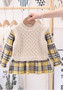 Kids Autumn And Winter Children'S Sweater Baby Girl Plaid Dress