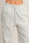 Vertical Striped Elastic Pants With Side Pockets​