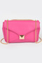 Faux Leather Flap Crossbody Bag