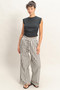 Vertical Striped Elastic Pants With Side Pockets​​​