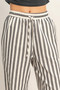 Vertical Striped Elastic Pants With Side Pockets​​​