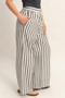 Vertical Striped Elastic Pants With Side Pockets​​​