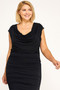 Plus Size Draped Cowl Neck Cap-Sleeve Blouse