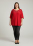 Scarlet Embellished Neckline Dolman Sleeve Tunic Top​​