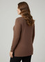 Mocha Button Cuff Ribbed Knit Tunic Top​