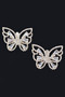 Butterfly Clear Rhinestone Gem Earrings