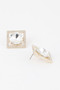 Framed Rhinestone Stud Earrings