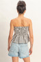 Striped Strapless Smocked Bandeau Top