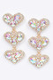 Three Heart Gem Earrings