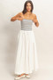 Striped Strapless Flowy Midi Dress​​