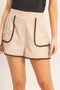 Scallop Trim High-Waisted Shorts​​