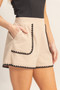 Scallop Trim High-Waisted Shorts​​