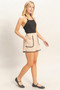 Scallop Trim High-Waisted Shorts​​