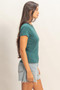 Mineral Washed Crew Neck Short Sleeve Top​