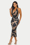 Fierce Stroke Halter Midi Dress​