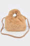 Faux Fur Round Handle Bucket Bag