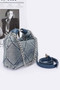 Quilted Washed Denim Shoulder Chain Crossbody Bag
