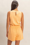 Drawstring Waist Sleeveless Romper​​
