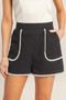 Scallop Trim High-Waisted Shorts​