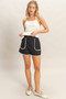Scallop Trim High-Waisted Shorts​