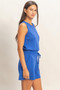 Drawstring Waist Sleeveless Romper