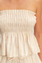 Striped Strapless Smocked Bandeau Top​