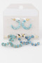 Crystal Bead Hoop Earrings Set
