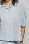 POL Button Down Embroidered Floral Short Sleeve Shirt