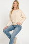 Zenana Hacci Dolman Sleeve Boat Neck Top