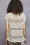 POL Openwork Round Neck Crochet Top