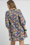Umgee Boho Floral Balloon Sleeve Mini Dress