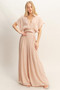 Collared Wrap Top & Wide-Leg Pants Set​