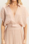 Collared Wrap Top & Wide-Leg Pants Set​