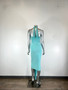 Halter-Style Bodycon Midi Dress