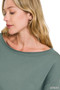 Zenana Fleece Boat-neck Sweatshirt