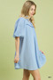 Umgee Seersucker Puff Sleeve Dress