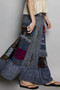 POL Printed Patchwork Embroidered Ruffled Skirt