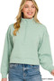 Zenana Scuba Half Zip Pullover With Kangaroo Pockets