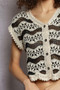 POL Crochet Button-Down Vest with Scalloped Edges