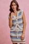 SO ME Multi Color Stripe Low Gauge Sweater Vest Top