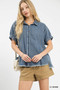 Umgee Washed Denim Oversized Top
