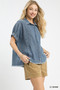 Umgee Washed Denim Oversized Top