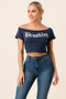 Brooklyn Graphic Off-Shoulder Crop Top​