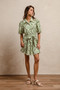 BiBi Tied Floral Short Sleeve Mini Shirt Dress