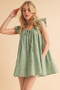 Aemi+Co Ruffled Cap Sleeve Cotton Tunic Mini Dress