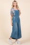 Mittoshop Denim Tie Back Sleeveless Wide Leg Overalls