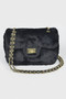 Faux Wool Flap Shoulder Bag